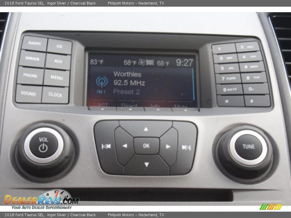 2018 Ford Taurus SEL Ingot Silver / Charcoal Black Photo #13