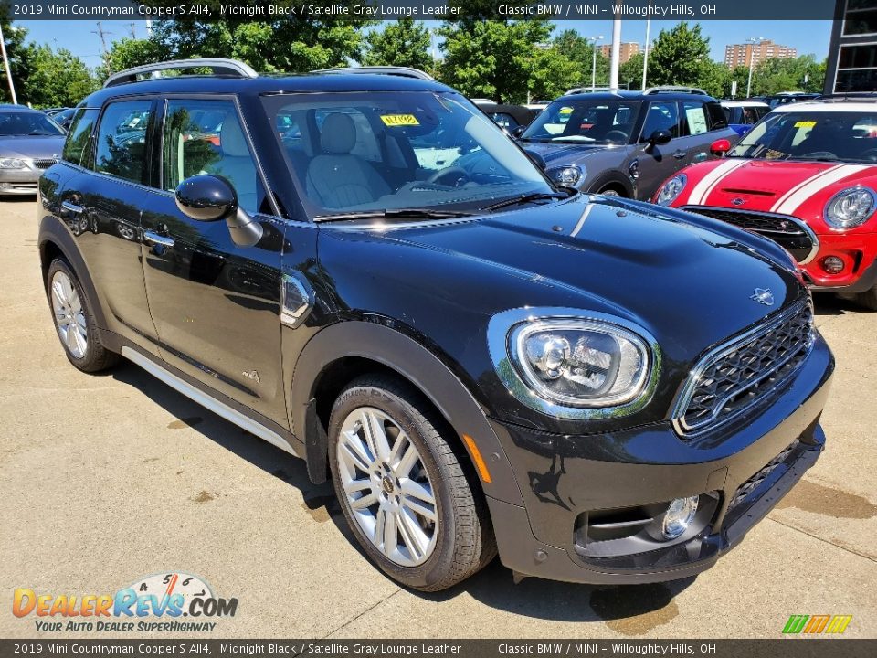2019 Mini Countryman Cooper S All4 Midnight Black / Satellite Gray Lounge Leather Photo #1