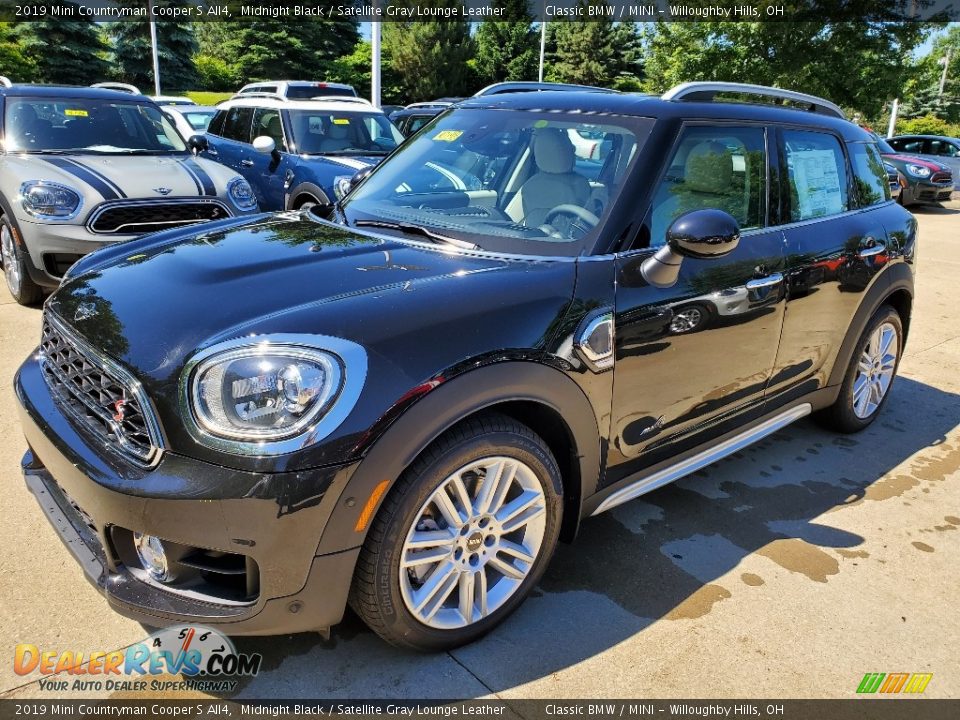 2019 Mini Countryman Cooper S All4 Midnight Black / Satellite Gray Lounge Leather Photo #2