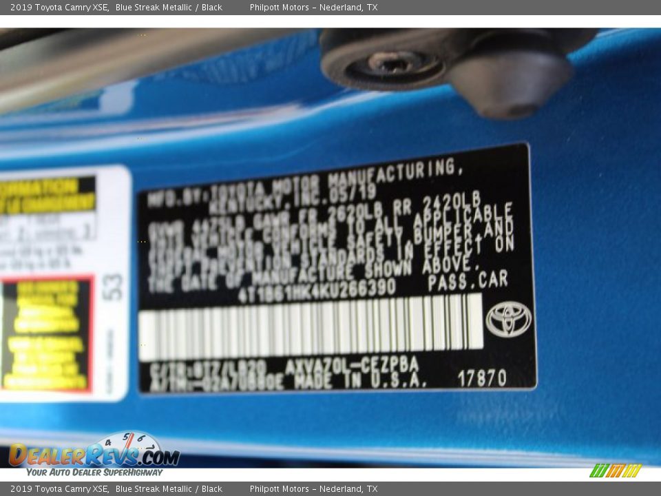 2019 Toyota Camry XSE Blue Streak Metallic / Black Photo #23