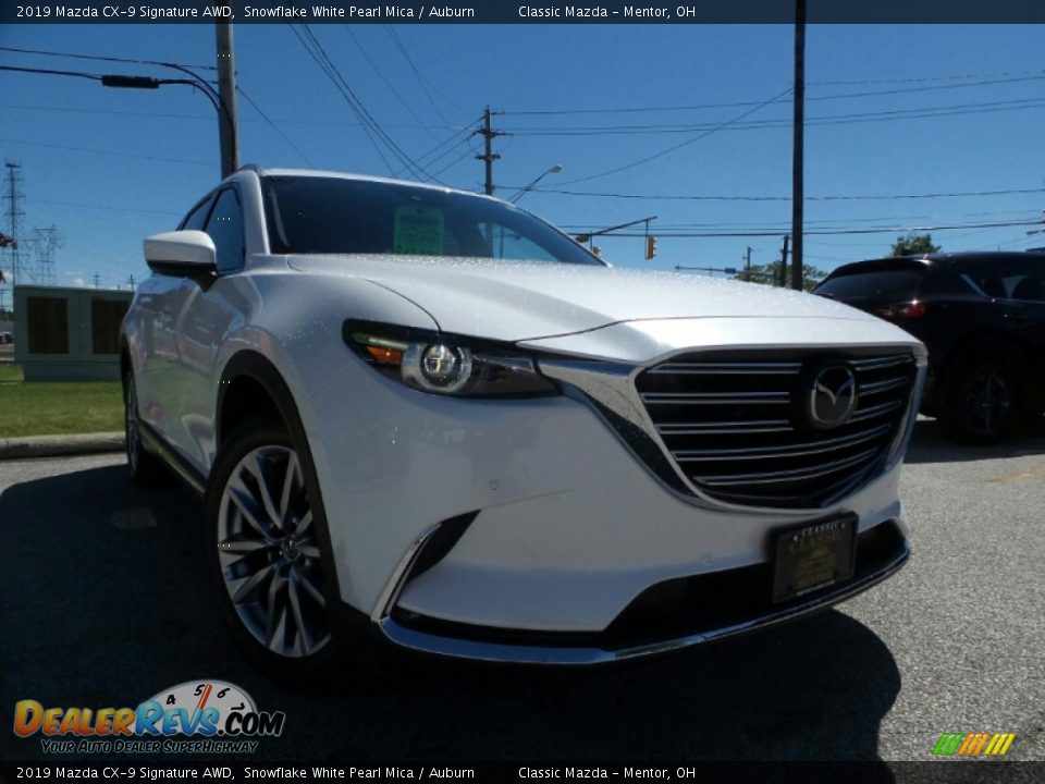 2019 Mazda CX-9 Signature AWD Snowflake White Pearl Mica / Auburn Photo #1
