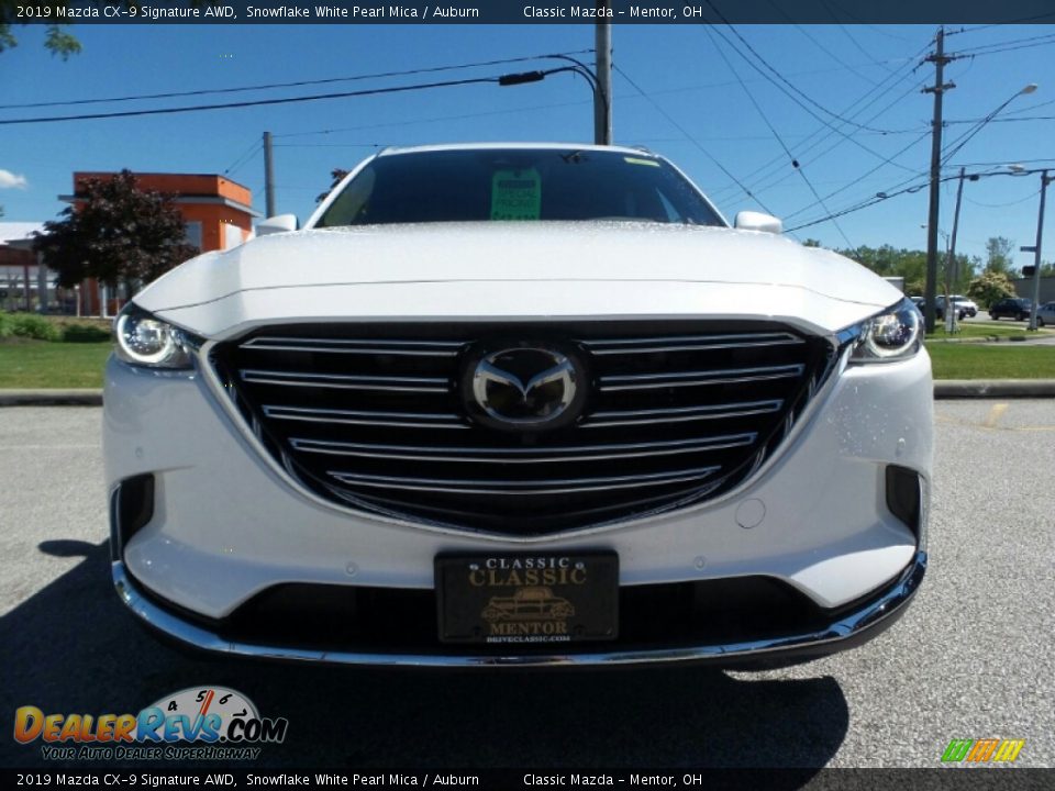 2019 Mazda CX-9 Signature AWD Snowflake White Pearl Mica / Auburn Photo #2