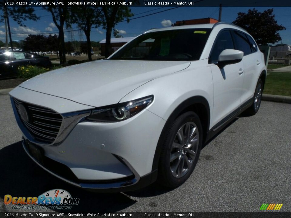 2019 Mazda CX-9 Signature AWD Snowflake White Pearl Mica / Auburn Photo #3