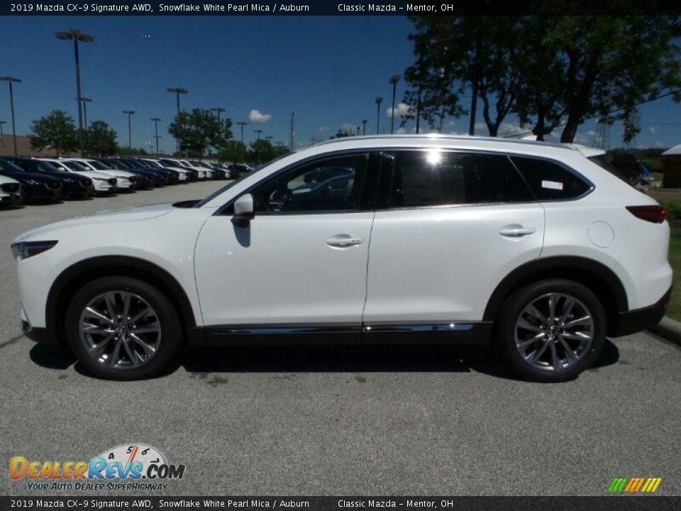 2019 Mazda CX-9 Signature AWD Snowflake White Pearl Mica / Auburn Photo #4