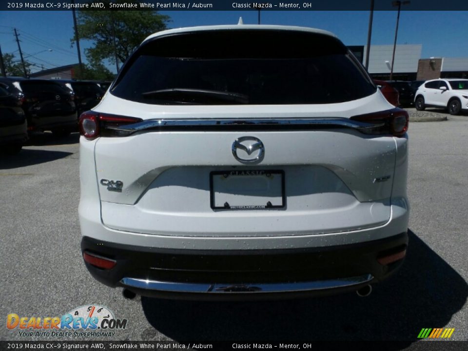 2019 Mazda CX-9 Signature AWD Snowflake White Pearl Mica / Auburn Photo #6