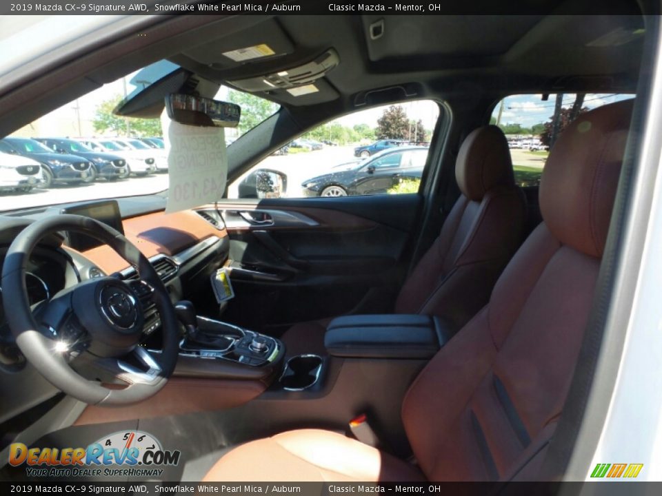 2019 Mazda CX-9 Signature AWD Snowflake White Pearl Mica / Auburn Photo #8
