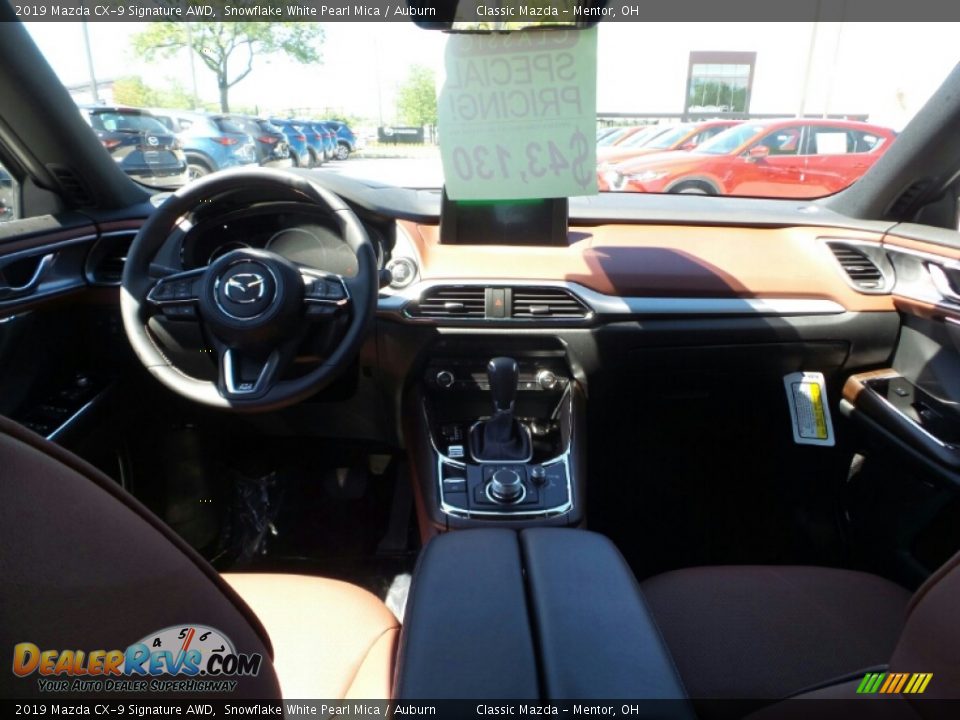 2019 Mazda CX-9 Signature AWD Snowflake White Pearl Mica / Auburn Photo #10