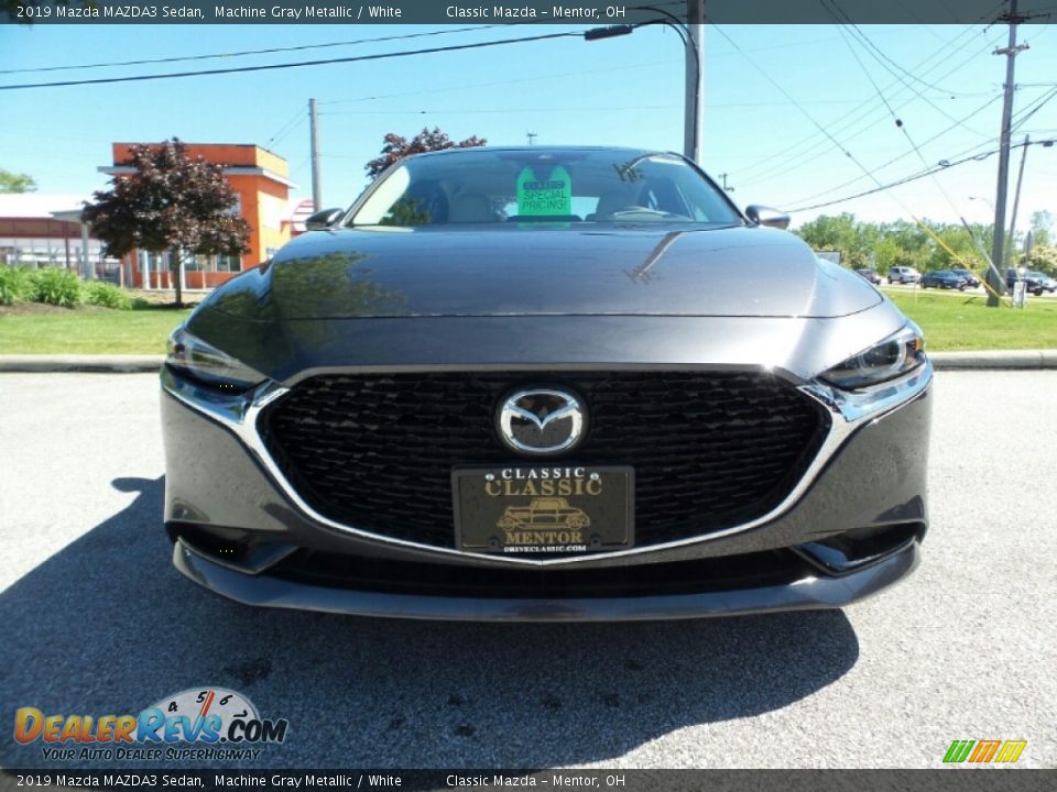 2019 Mazda MAZDA3 Sedan Machine Gray Metallic / White Photo #2