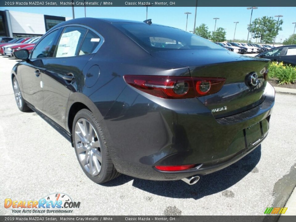 2019 Mazda MAZDA3 Sedan Machine Gray Metallic / White Photo #4