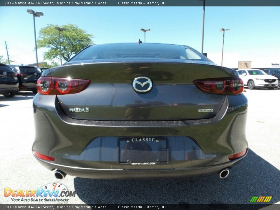 2019 Mazda MAZDA3 Sedan Machine Gray Metallic / White Photo #5