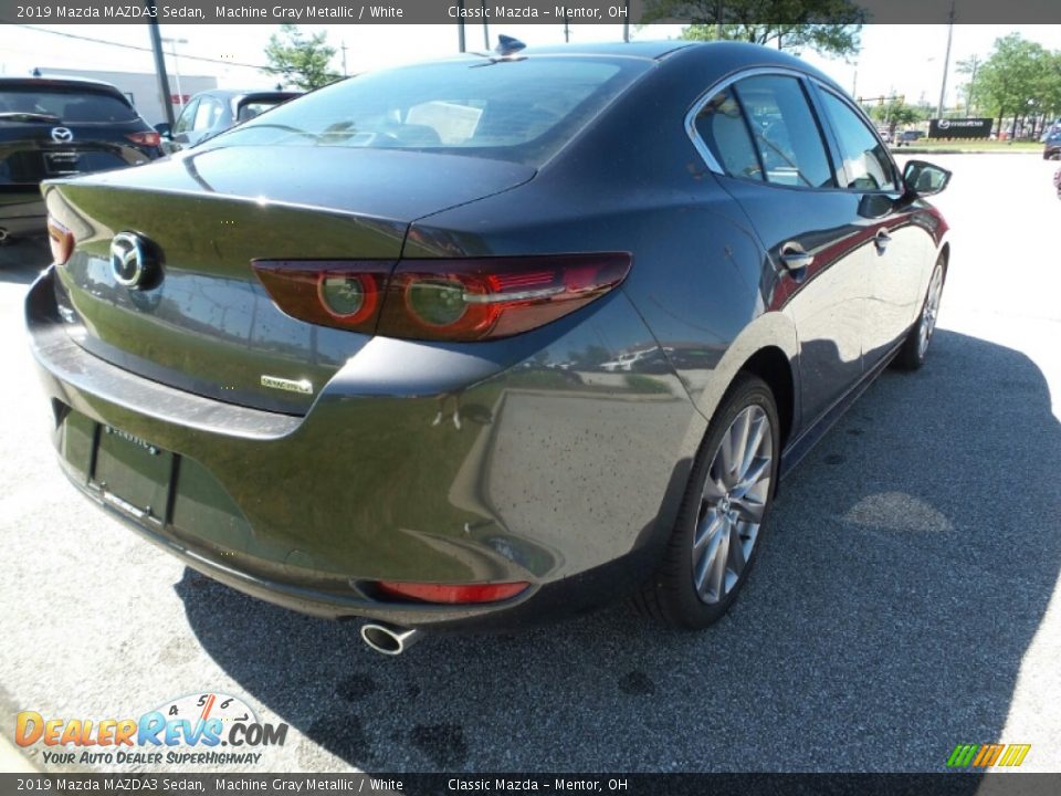 2019 Mazda MAZDA3 Sedan Machine Gray Metallic / White Photo #6