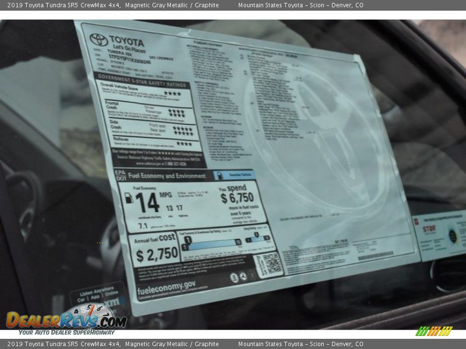 2019 Toyota Tundra SR5 CrewMax 4x4 Magnetic Gray Metallic / Graphite Photo #10
