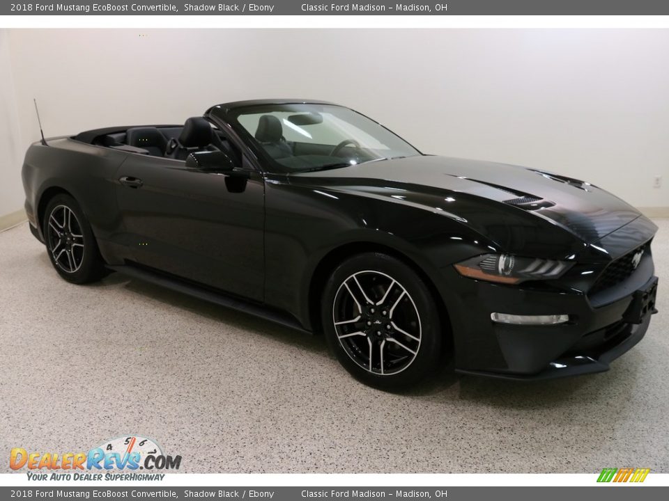 2018 Ford Mustang EcoBoost Convertible Shadow Black / Ebony Photo #1