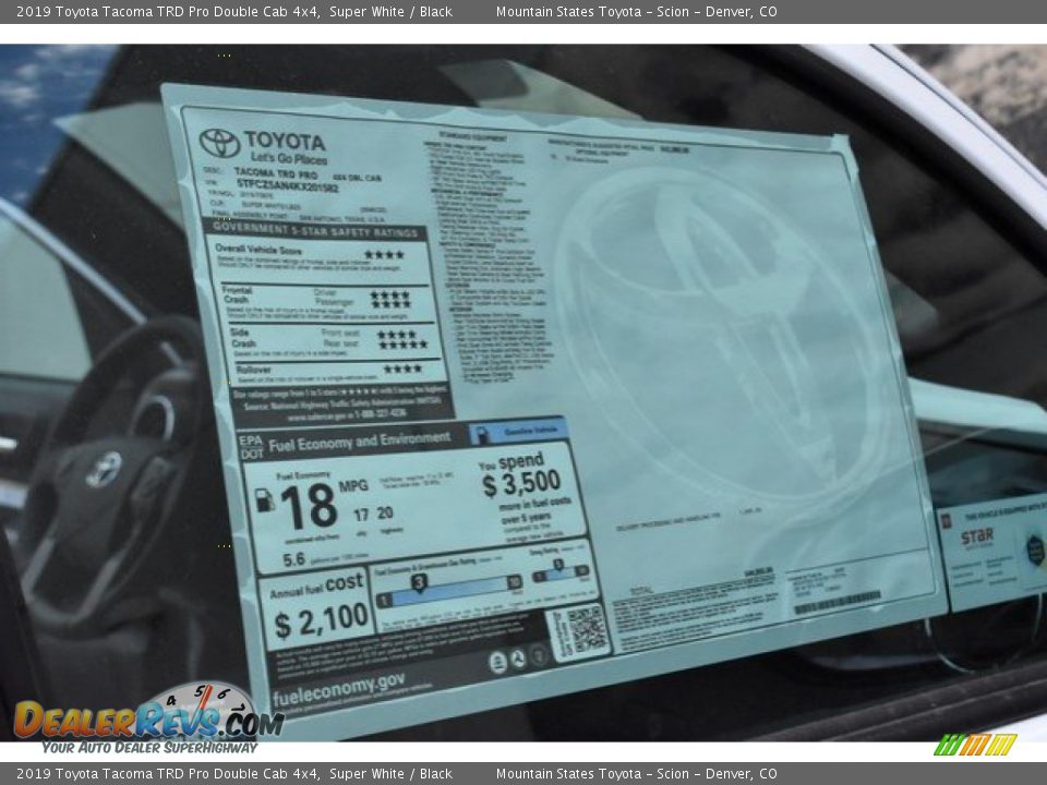 2019 Toyota Tacoma TRD Pro Double Cab 4x4 Super White / Black Photo #11
