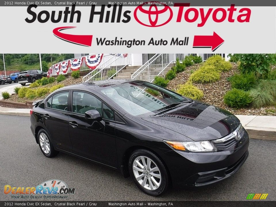 2012 Honda Civic EX Sedan Crystal Black Pearl / Gray Photo #1