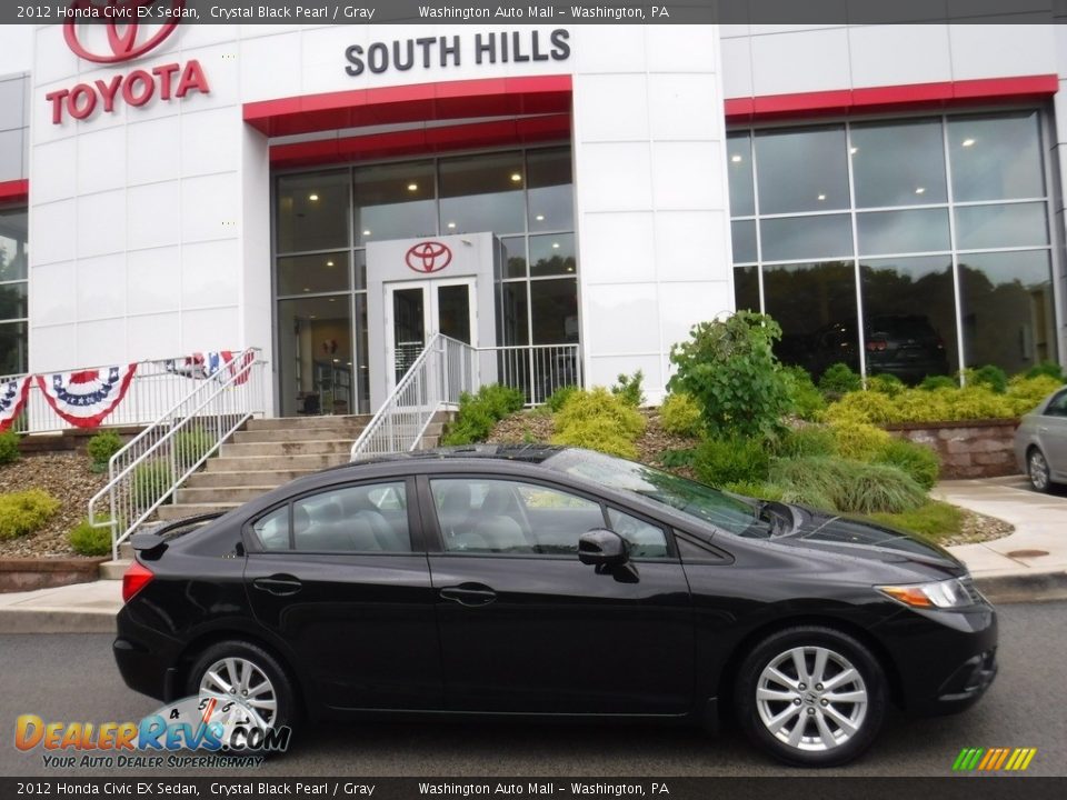 2012 Honda Civic EX Sedan Crystal Black Pearl / Gray Photo #2
