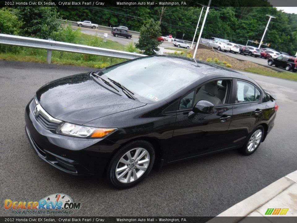 2012 Honda Civic EX Sedan Crystal Black Pearl / Gray Photo #7