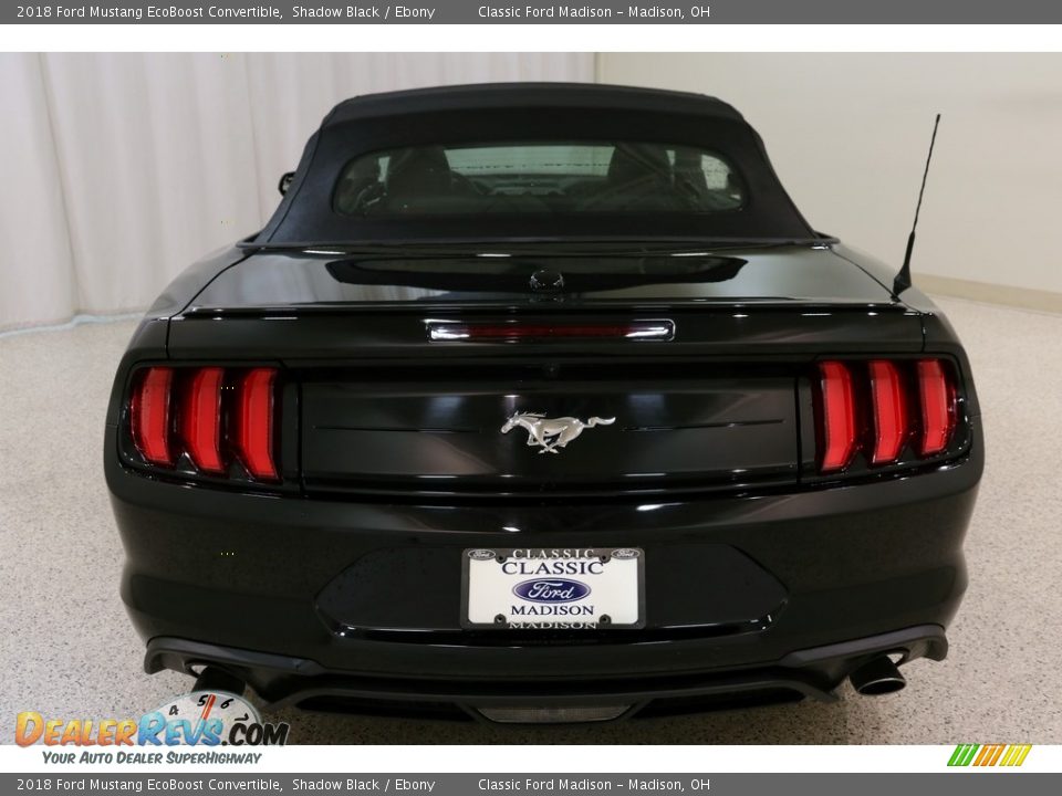 2018 Ford Mustang EcoBoost Convertible Shadow Black / Ebony Photo #23