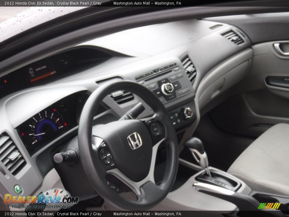 2012 Honda Civic EX Sedan Crystal Black Pearl / Gray Photo #12