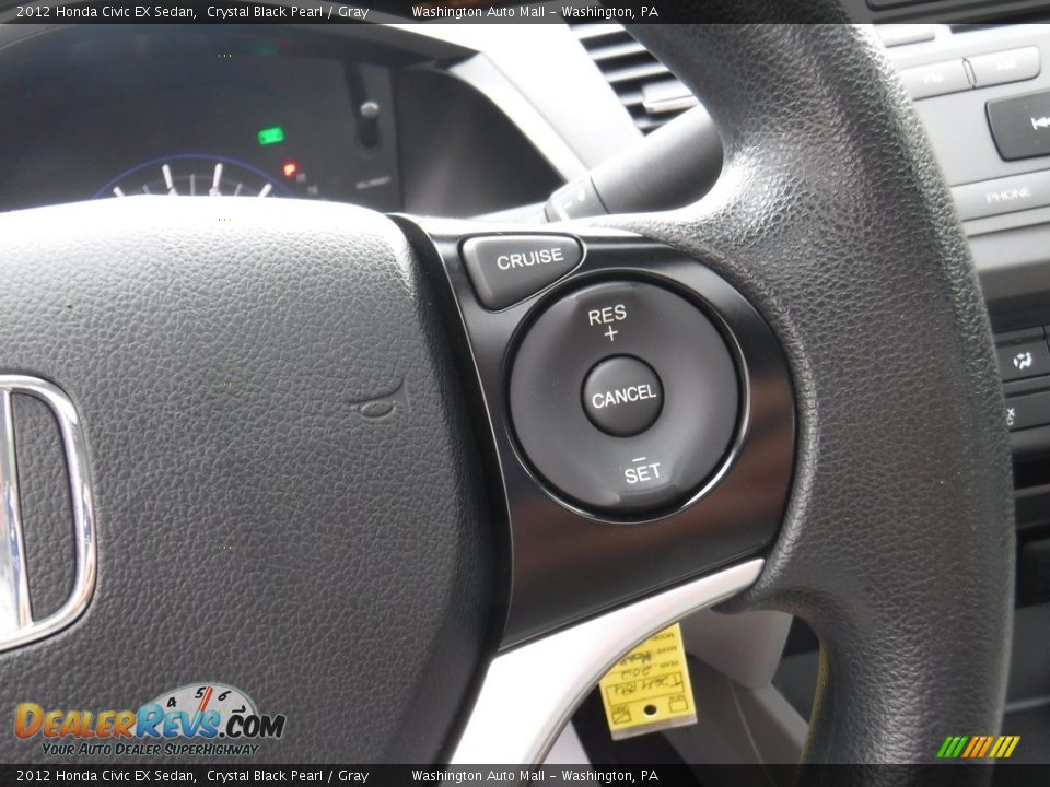2012 Honda Civic EX Sedan Crystal Black Pearl / Gray Photo #20