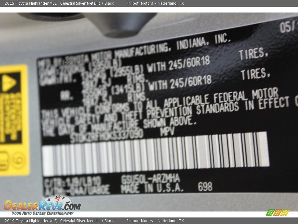 2019 Toyota Highlander XLE Celestial Silver Metallic / Black Photo #27