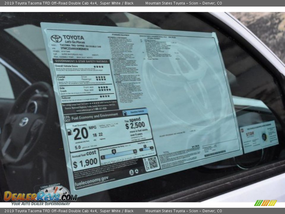 2019 Toyota Tacoma TRD Off-Road Double Cab 4x4 Super White / Black Photo #11