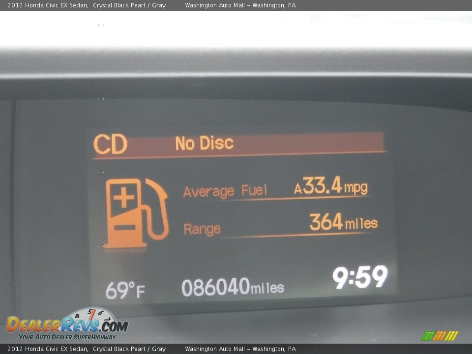 2012 Honda Civic EX Sedan Crystal Black Pearl / Gray Photo #27
