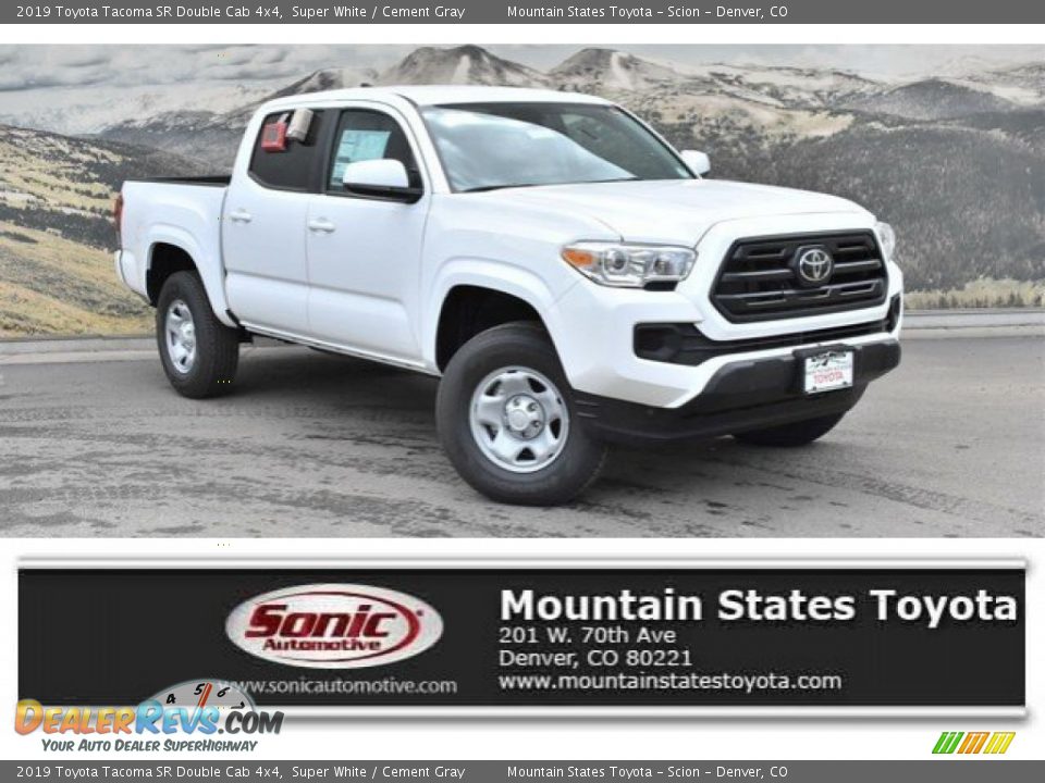 2019 Toyota Tacoma SR Double Cab 4x4 Super White / Cement Gray Photo #1