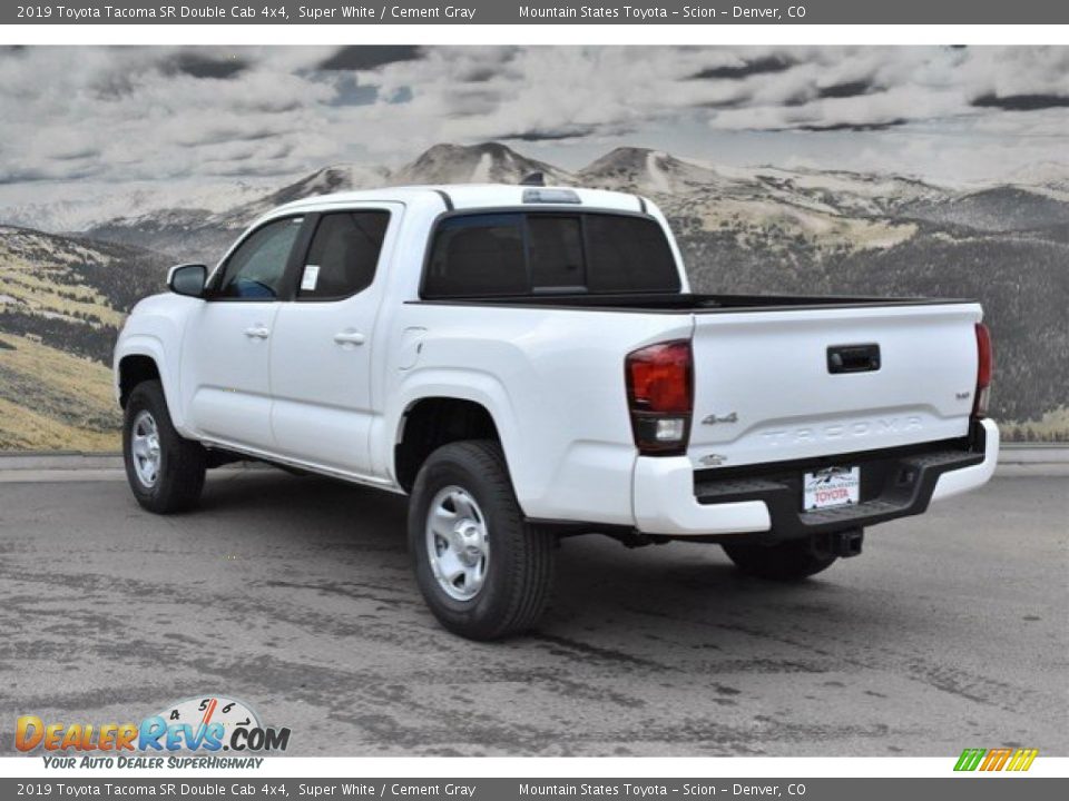 2019 Toyota Tacoma SR Double Cab 4x4 Super White / Cement Gray Photo #3
