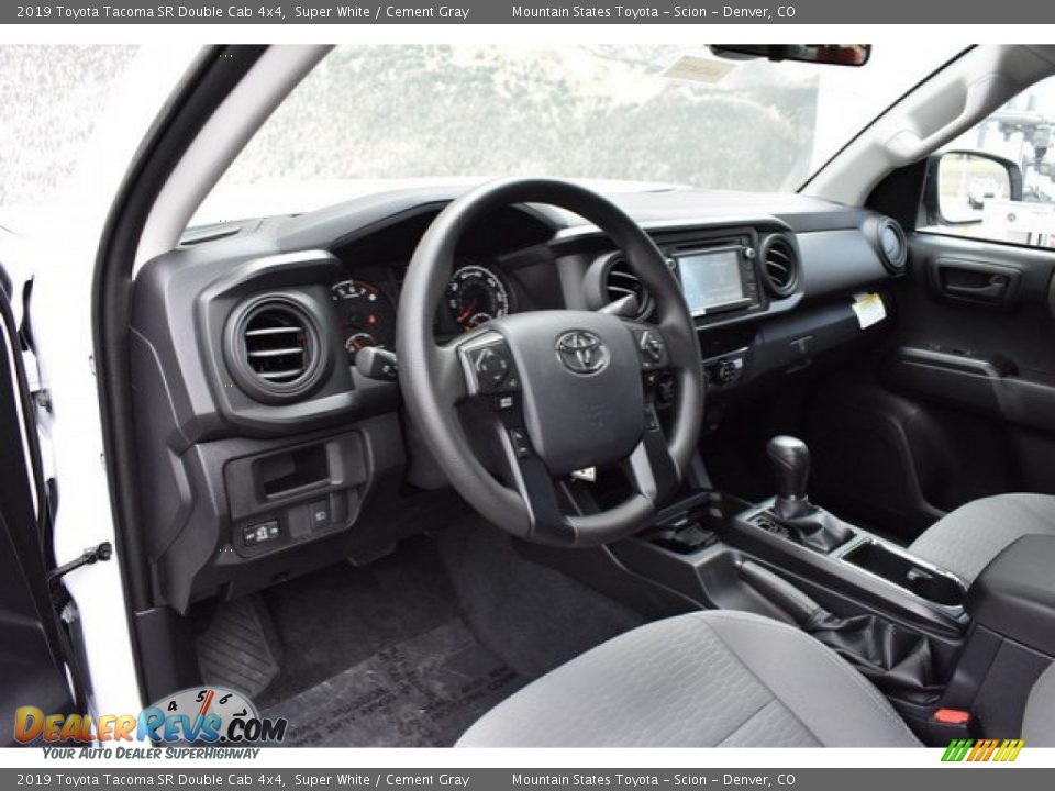 2019 Toyota Tacoma SR Double Cab 4x4 Super White / Cement Gray Photo #5
