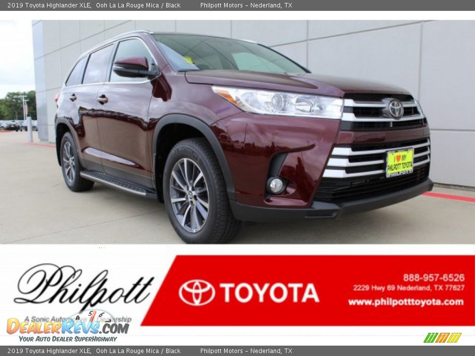 2019 Toyota Highlander XLE Ooh La La Rouge Mica / Black Photo #1
