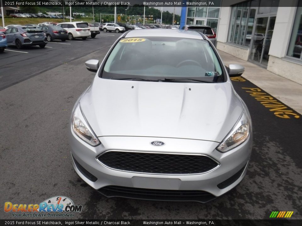 2015 Ford Focus SE Hatchback Ingot Silver Metallic / Charcoal Black Photo #4
