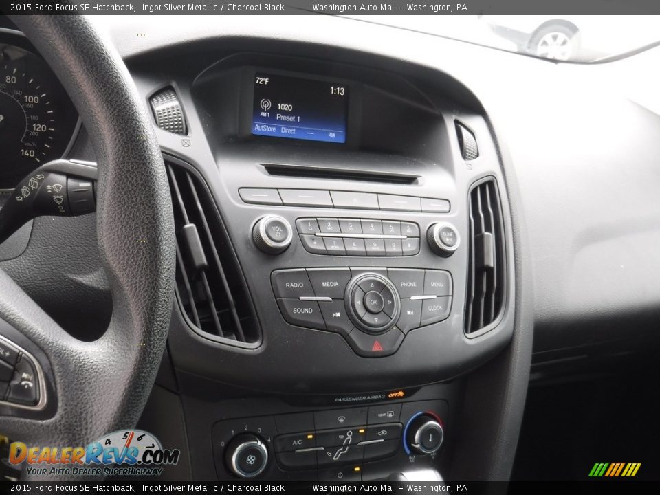 2015 Ford Focus SE Hatchback Ingot Silver Metallic / Charcoal Black Photo #14