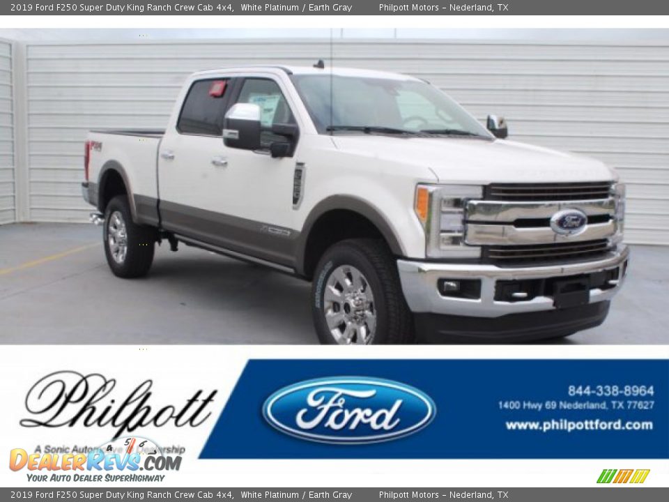 2019 Ford F250 Super Duty King Ranch Crew Cab 4x4 White Platinum / Earth Gray Photo #1