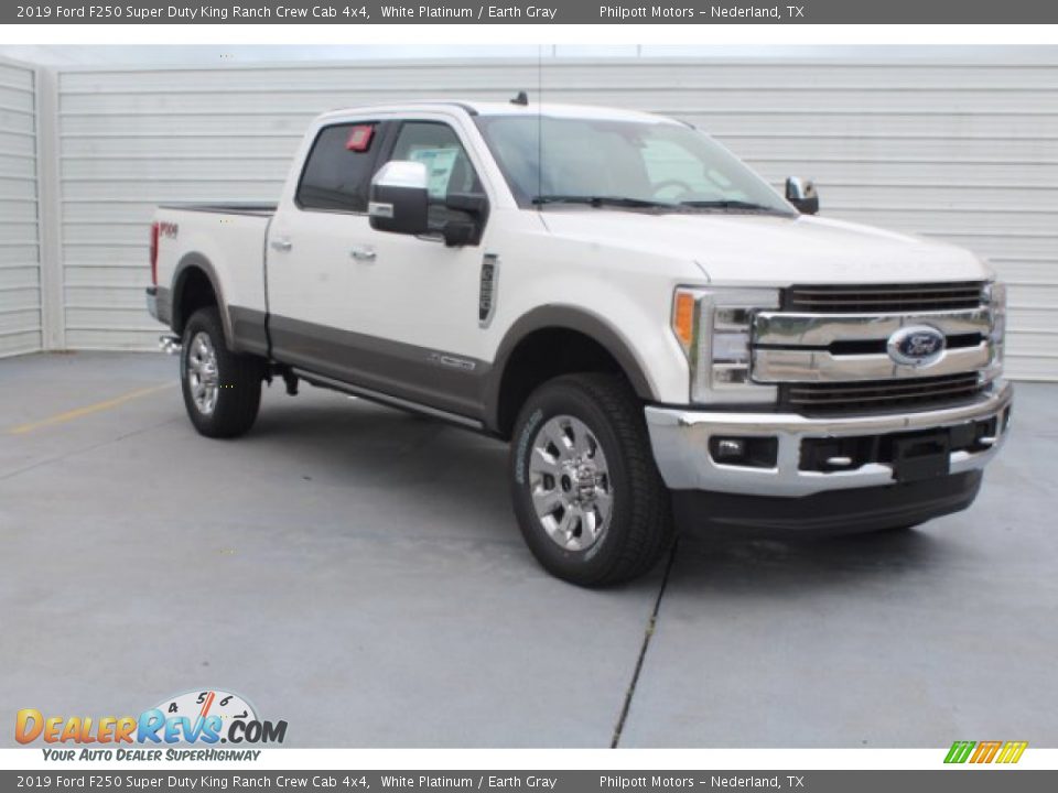 2019 Ford F250 Super Duty King Ranch Crew Cab 4x4 White Platinum / Earth Gray Photo #2