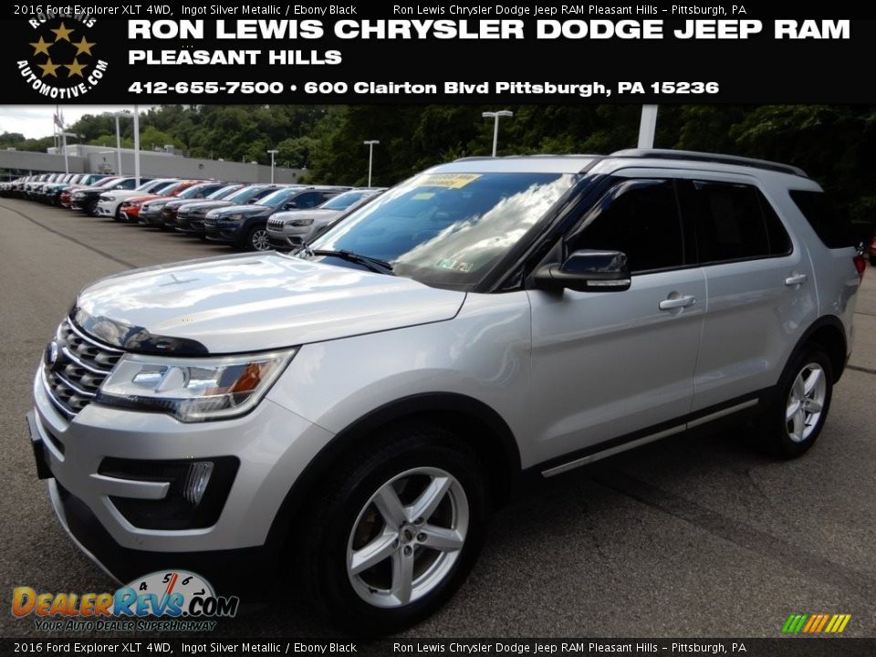 2016 Ford Explorer XLT 4WD Ingot Silver Metallic / Ebony Black Photo #1