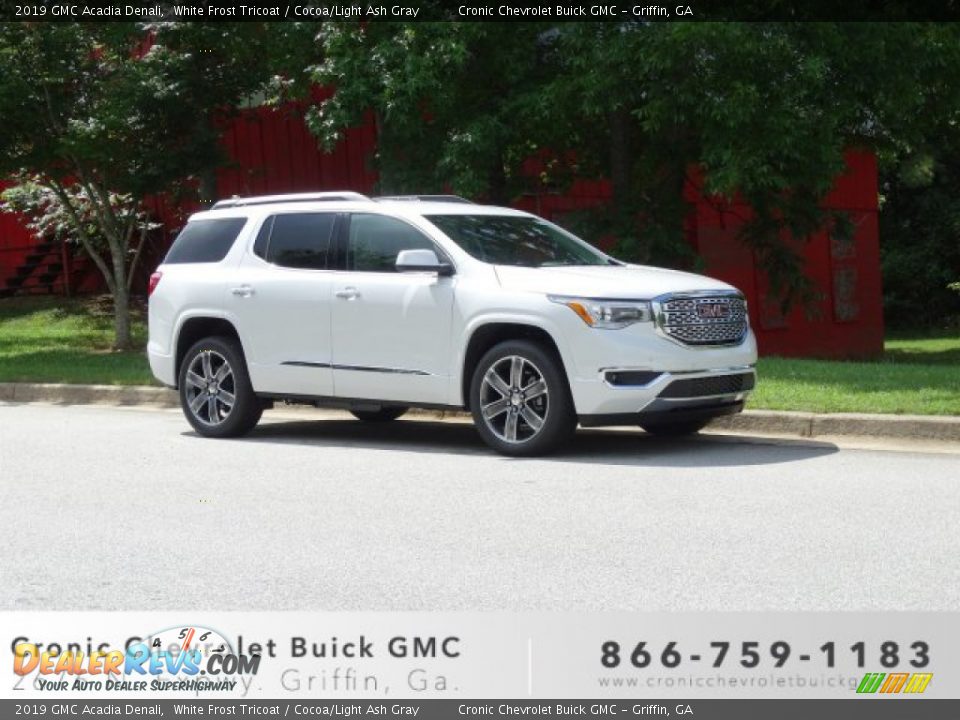 2019 GMC Acadia Denali White Frost Tricoat / Cocoa/Light Ash Gray Photo #1