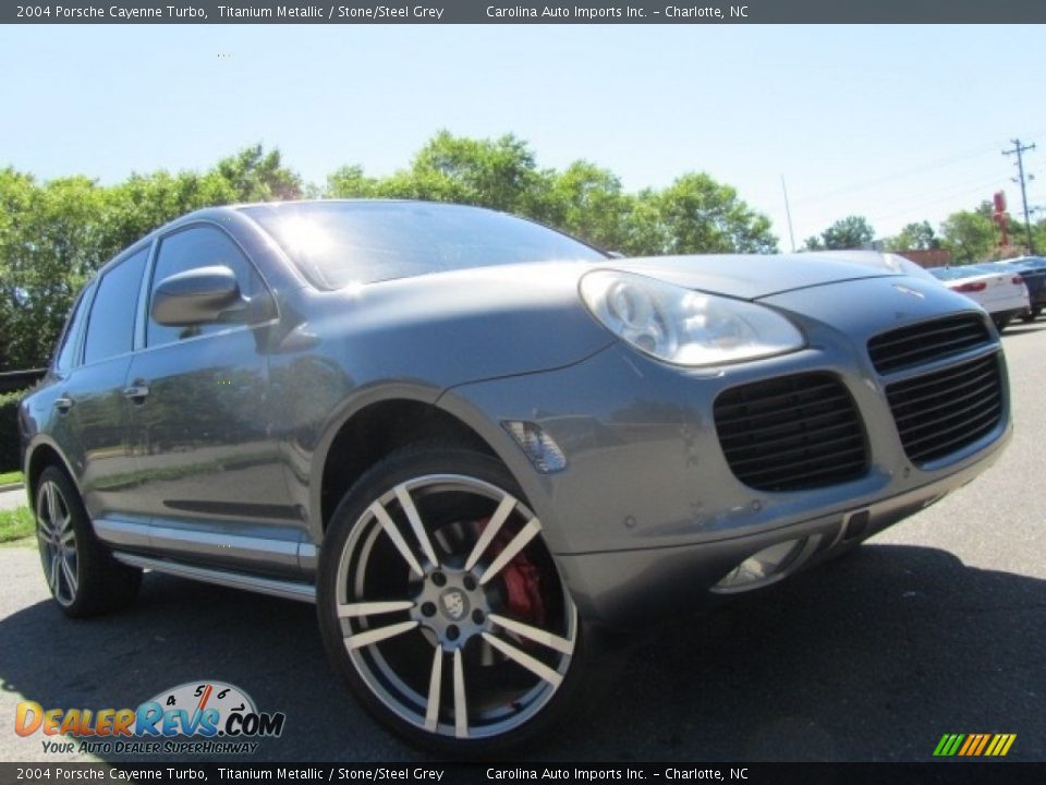 2004 Porsche Cayenne Turbo Titanium Metallic / Stone/Steel Grey Photo #2