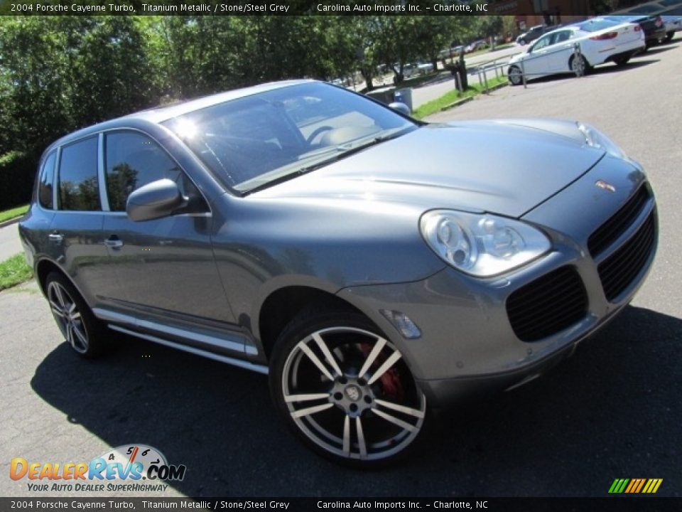 2004 Porsche Cayenne Turbo Titanium Metallic / Stone/Steel Grey Photo #3