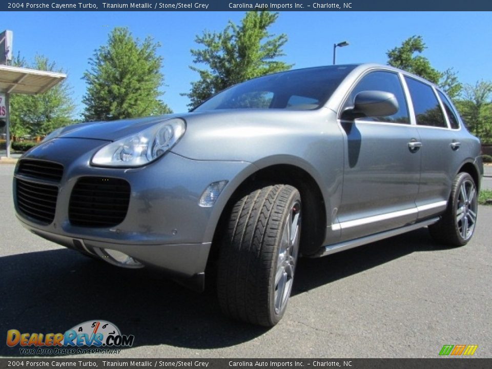 2004 Porsche Cayenne Turbo Titanium Metallic / Stone/Steel Grey Photo #6