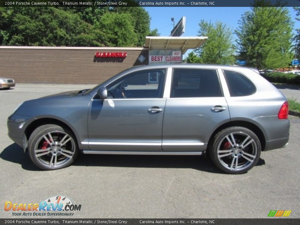 2004 Porsche Cayenne Turbo Titanium Metallic / Stone/Steel Grey Photo #7