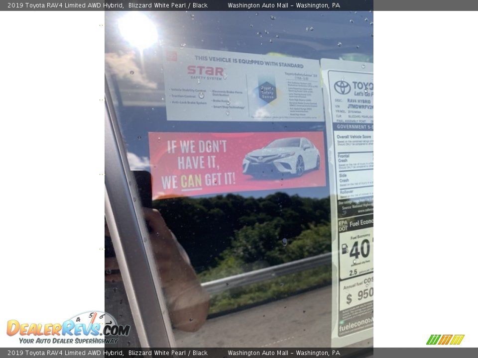 2019 Toyota RAV4 Limited AWD Hybrid Blizzard White Pearl / Black Photo #27