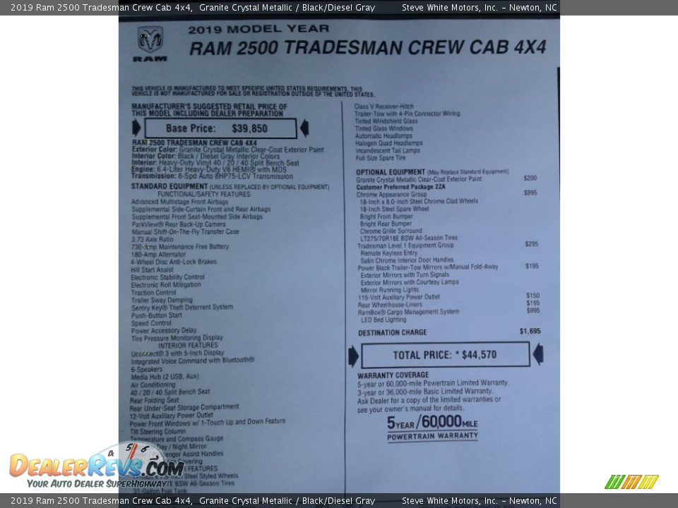 2019 Ram 2500 Tradesman Crew Cab 4x4 Granite Crystal Metallic / Black/Diesel Gray Photo #32