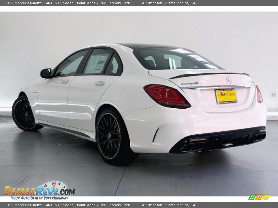 2019 Mercedes-Benz C AMG 63 S Sedan Polar White / Red Pepper/Black Photo #2