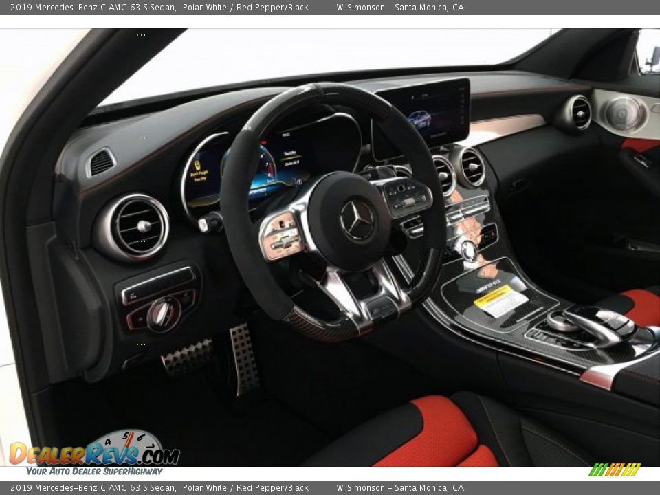 2019 Mercedes-Benz C AMG 63 S Sedan Polar White / Red Pepper/Black Photo #4