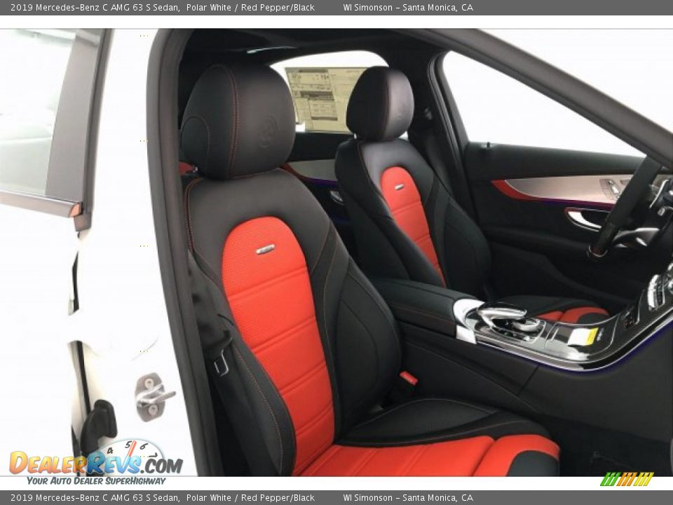 2019 Mercedes-Benz C AMG 63 S Sedan Polar White / Red Pepper/Black Photo #5