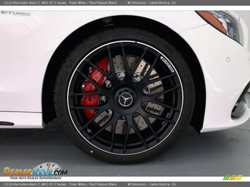 2019 Mercedes-Benz C AMG 63 S Sedan Polar White / Red Pepper/Black Photo #9