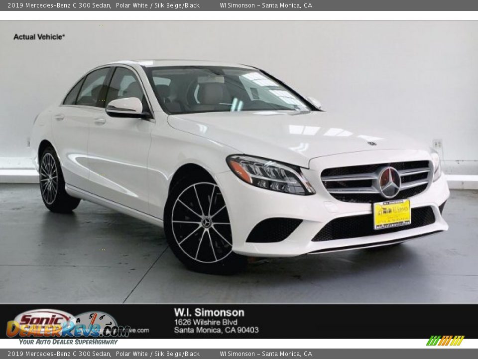 2019 Mercedes-Benz C 300 Sedan Polar White / Silk Beige/Black Photo #1