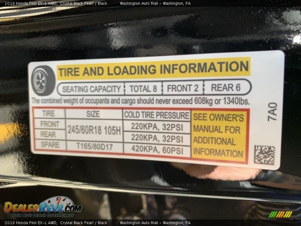 2019 Honda Pilot EX-L AWD Crystal Black Pearl / Black Photo #8