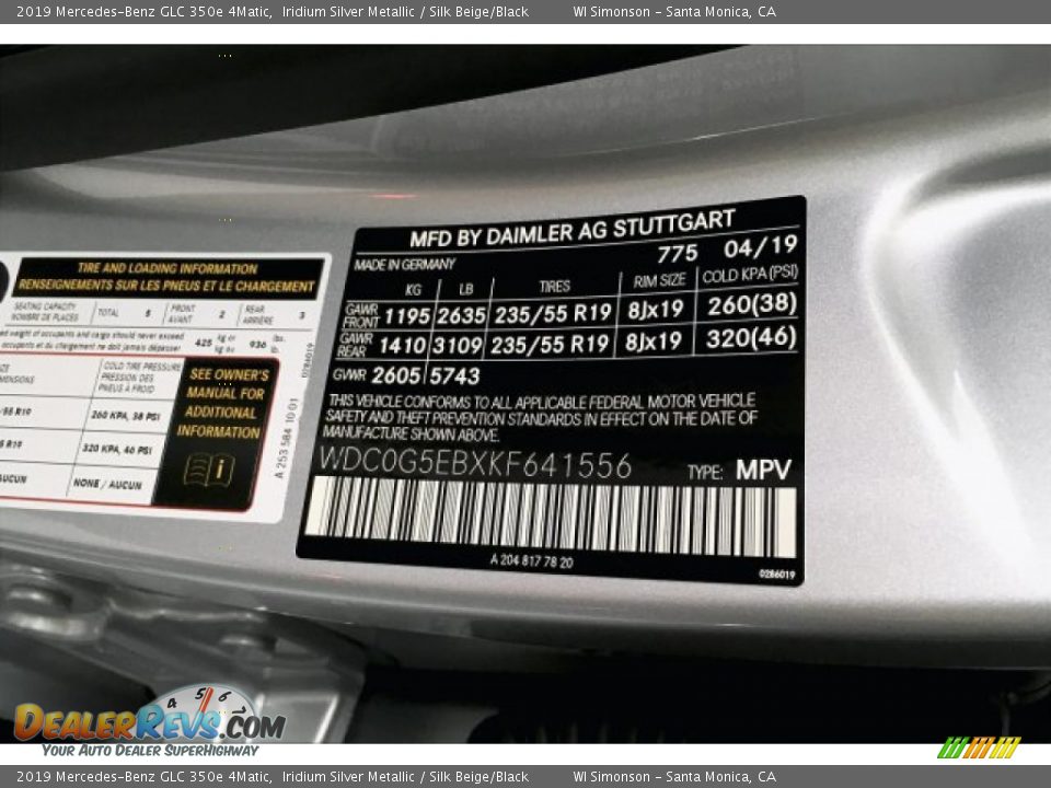 2019 Mercedes-Benz GLC 350e 4Matic Iridium Silver Metallic / Silk Beige/Black Photo #11